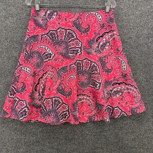 Vintage 90s Lauren Ralph Skirt 4 Pink Paisley Mid Rise Fit Flare Flowy Y2K Fairy